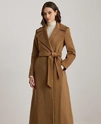 Lauren Ralph Women's Stitch-Trim Notch-Collar Belted Coat