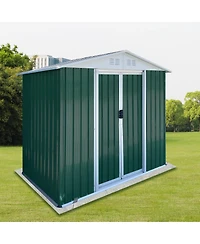 Mondawe 6FTx4FT Aluminum Alloy Frame Outdoor Storage Sheds With Sloping Roof,Sliding Door