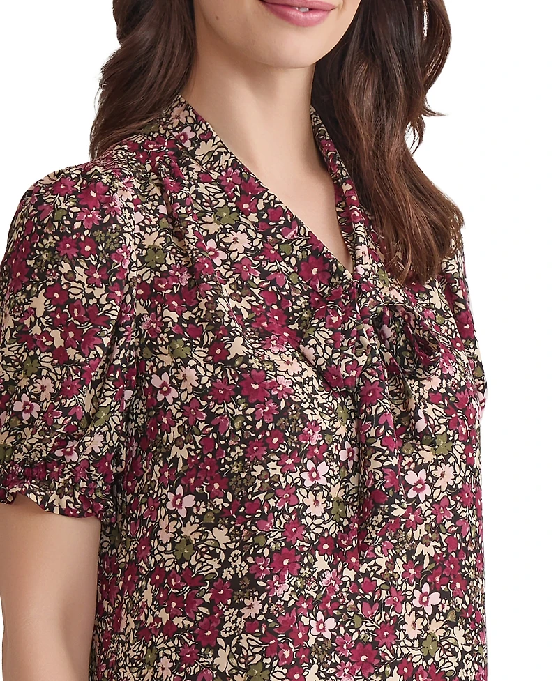 Jones New York Women's Tie Neck Top