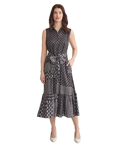 Jones New York Women's Sleeveless Midi Shirt Dress