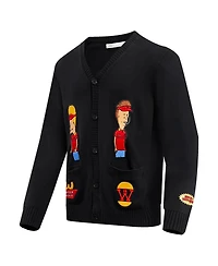 Freeze Max Men's Black Beavis and Butt-Head Burger World Cardigan