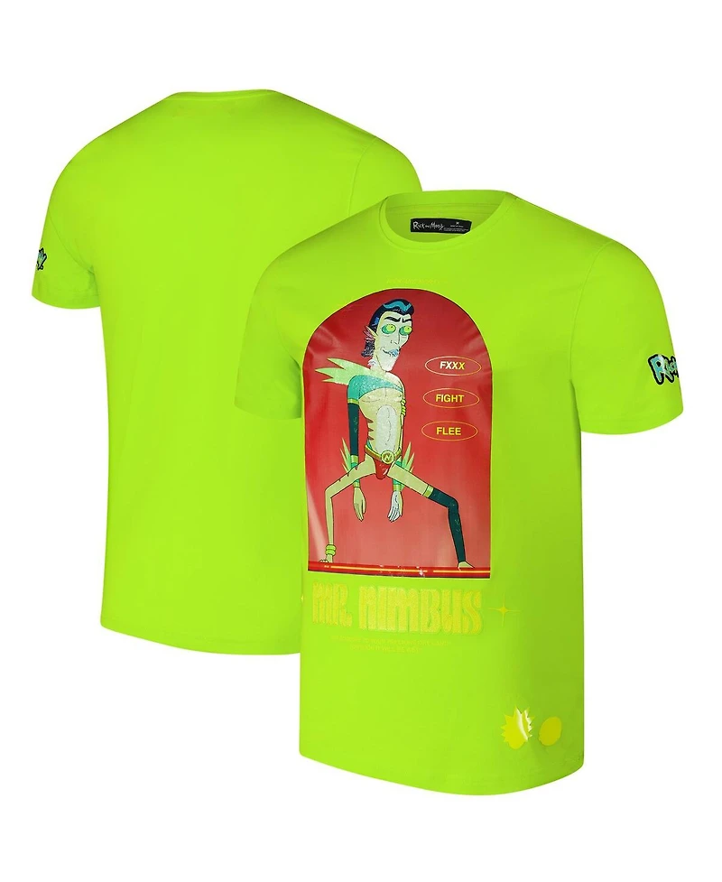 Freeze Max Men's Neon Green Rick and Morty Mr. Nimbus T-Shirt