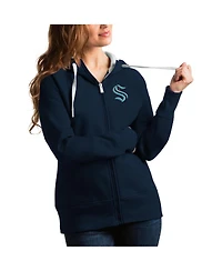 Antigua Women's Navy Seattle Kraken Victory Full-Zip Hoodie