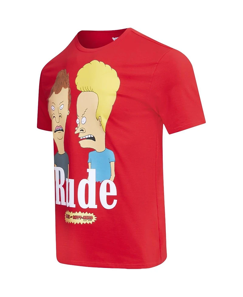 Freeze Max Men's and Women's Red Beavis Head Rude T-Shirt