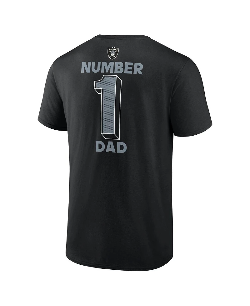 Fanatics Men's Black Las Vegas Raiders Big Tall Number One Dad T-Shirt
