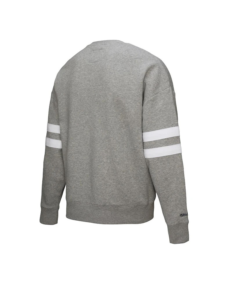 Mitchell & Ness Women's Heather Gray New York Rangers Logo Lightweight Pullover Sweatshirt