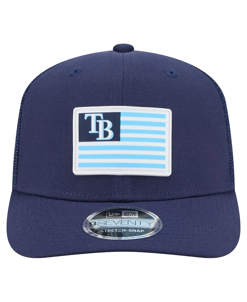New Era Men's Navy Tampa Bay Rays Flag 9SEVENTY Stretch-Snap Hat