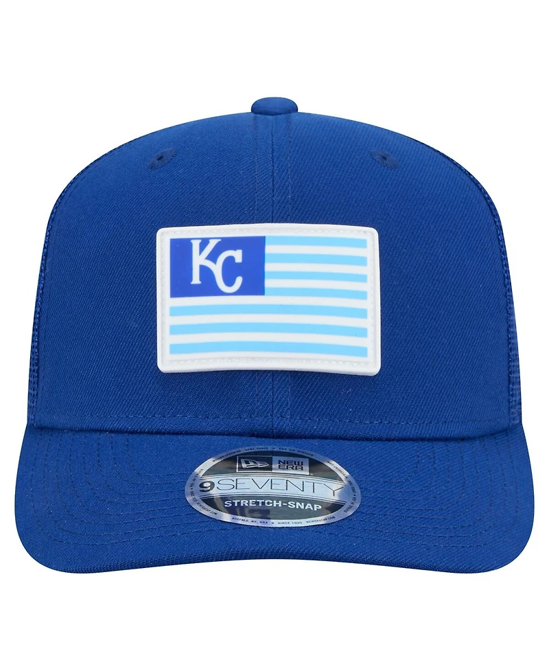 New Era Men's Royal Kansas City Royals Flag 9SEVENTY Stretch-Snap Hat