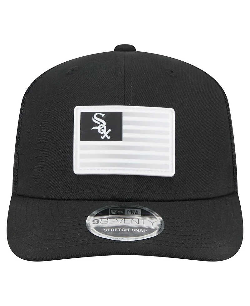 New Era Men's Black Chicago White Sox Flag 9SEVENTY Stretch-Snap Hat