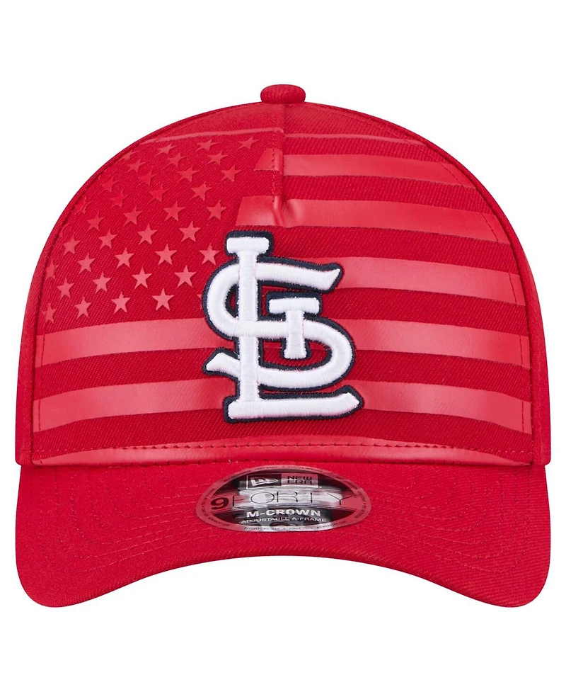 New Era Men's Red St. Louis Cardinals American Flag 9FORTY M-Crown A-Frame Adjustable Hat