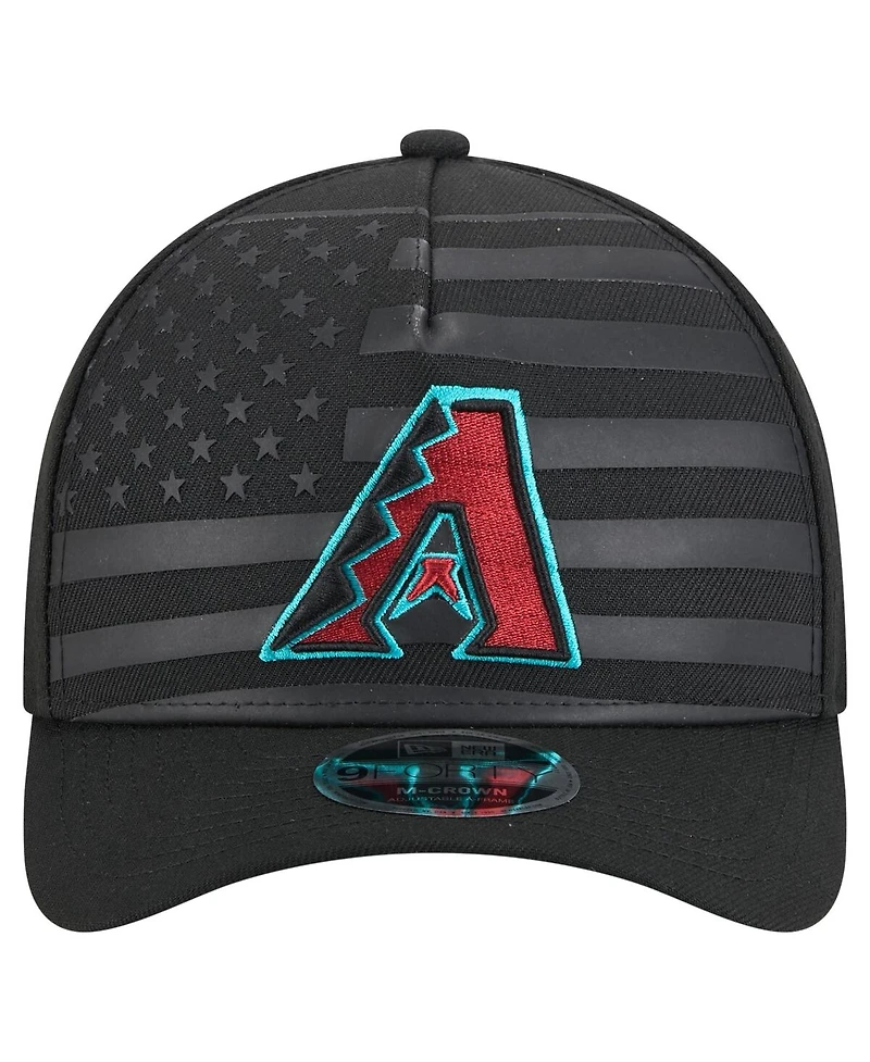 New Era Men's Black Arizona Diamondbacks American Flag 9FORTY M-Crown A-Frame Adjustable Hat