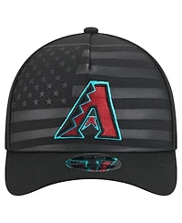 New Era Men's Black Arizona Diamondbacks American Flag 9FORTY M-Crown A-Frame Adjustable Hat