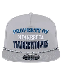 New Era Men's Gray Minnesota Timberwolves Throwback Property Of Golfer Snapback Hat