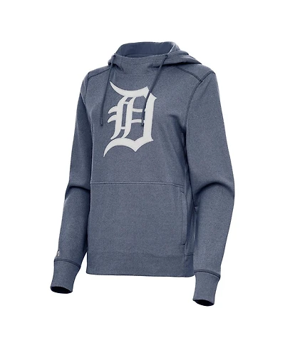Antigua Women's Heather Navy Detroit Tigers Justice Pullover Hoodie