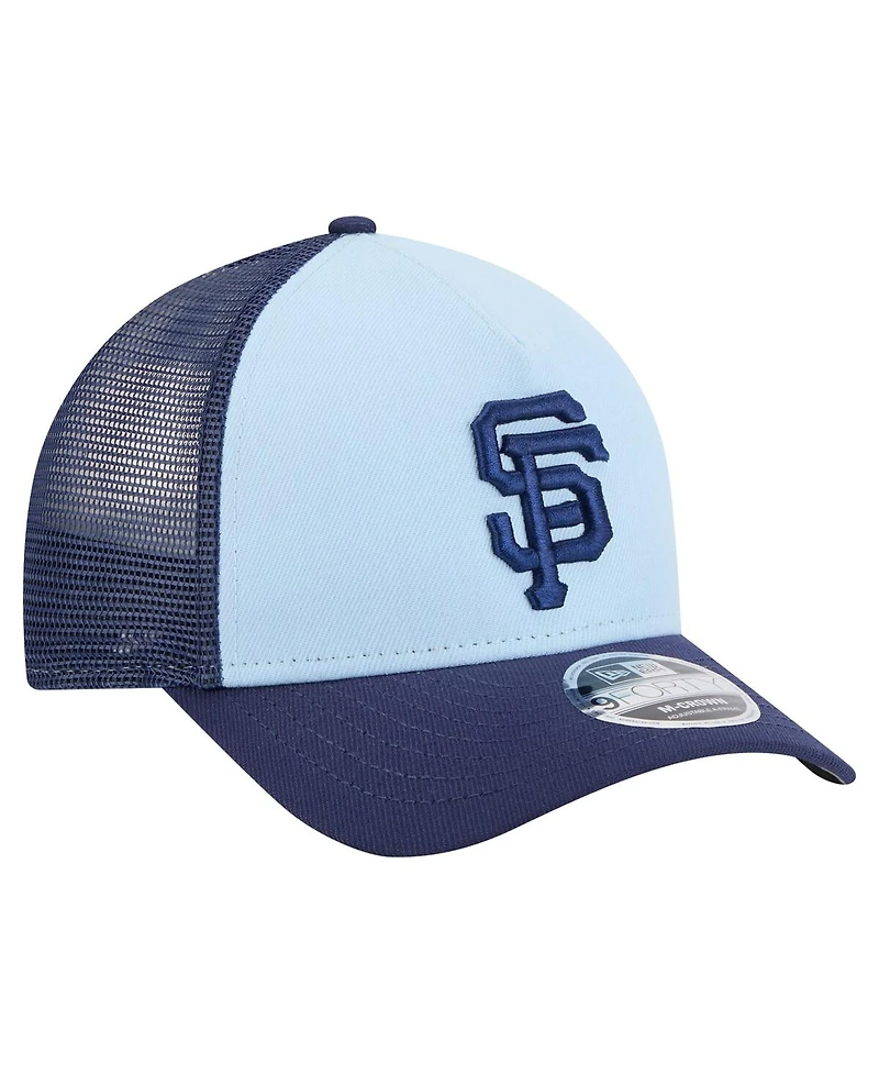 New Era Men's Light Blue/Navy San Francisco Giants 2-Tone Color Pack 9FORTY M-Crown A-Frame Adjustable Hat