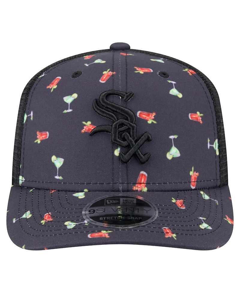New Era Men's Navy Chicago White Sox Adventure Drinks Pattern 9SEVENTY Stretch-Snap Hat
