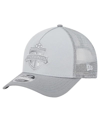 New Era Men's Gray Toronto Fc Color Pack 9FORTY M-Crown A-Frame Adjustable Trucker Hat