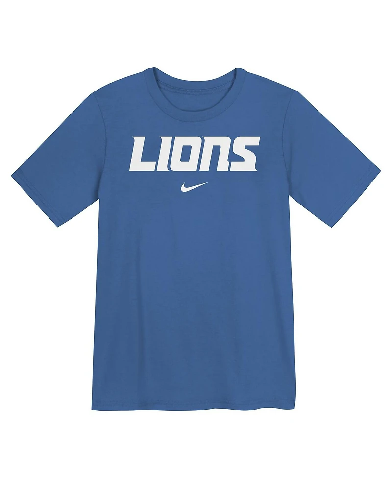 Nike Preschool Blue Detroit Lions Wordmark T-Shirt