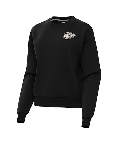 Antigua Women's Black Kansas City Chiefs Victory Pullover Sweatshirt