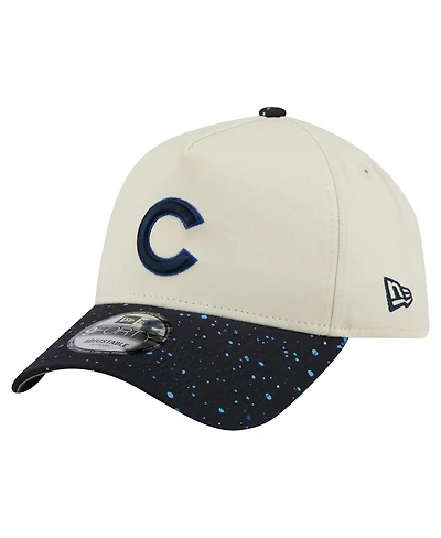 New Era Men's Cream Chicago Cubs Speckle A-Frame 9FORTY Adjustable Hat