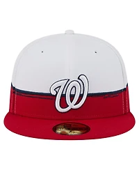 New Era Men's Red/White Washington Nationals Paint Stroke 59FIFTY Fitted Hat