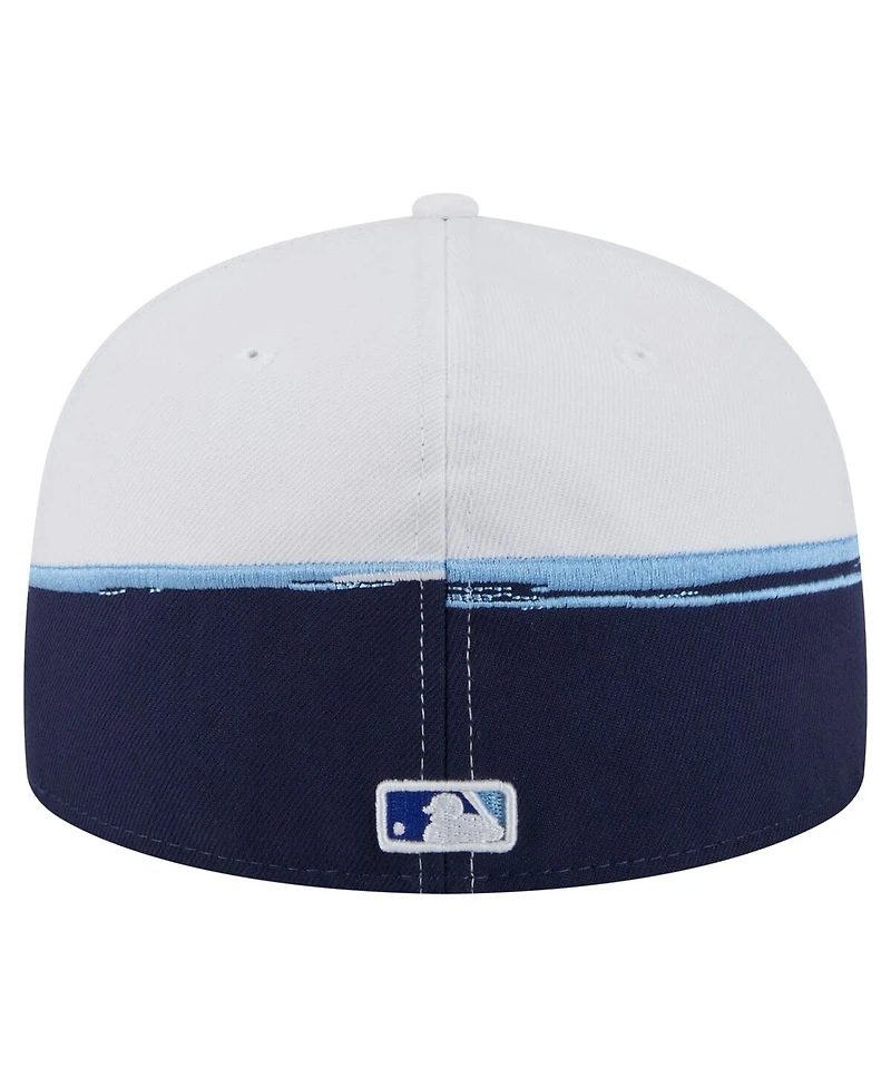 New Era Men's Navy/White Tampa Bay Rays Paint Stroke 59FIFTY Fitted Hat