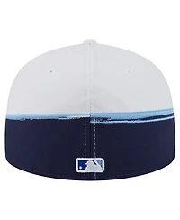 New Era Men's Navy/White Tampa Bay Rays Paint Stroke 59FIFTY Fitted Hat