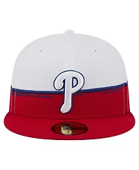 New Era Men's Red/White Philadelphia Phillies Paint Stroke 59FIFTY Fitted Hat
