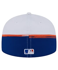 New Era Men's Royal/White York Mets Paint Stroke 59FIFTY Fitted Hat