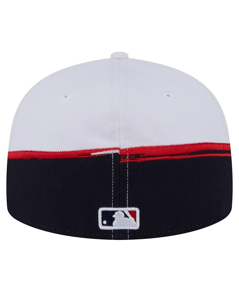New Era Men's Navy/White Atlanta Braves Paint Stroke 59FIFTY Fitted Hat