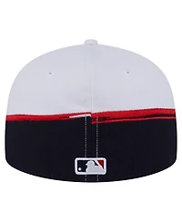 New Era Men's Navy/White Atlanta Braves Paint Stroke 59FIFTY Fitted Hat