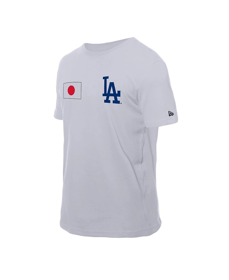 New Era Men's White Los Angeles Dodgers Japanese Flag T-Shirt