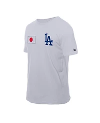 New Era Men's White Los Angeles Dodgers Japanese Flag T-Shirt