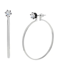 Steve Madden Faux Stone Punk Romance Stud Hoop Earrings