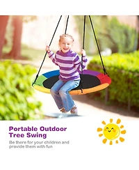 Gymax 40'' 770 lbs Flying Saucer Tree Swing Kids Gift w/ 2 Tree Hanging Straps
