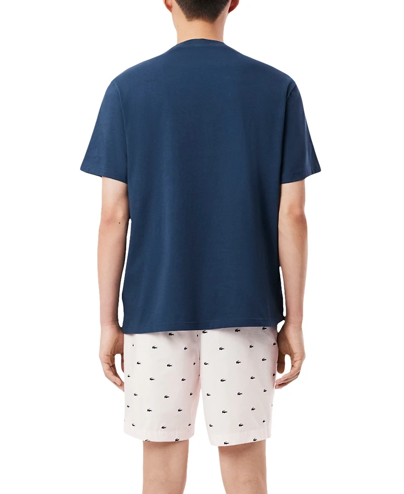 Lacoste Men's Loungewear Croc Print Pajama Shorts