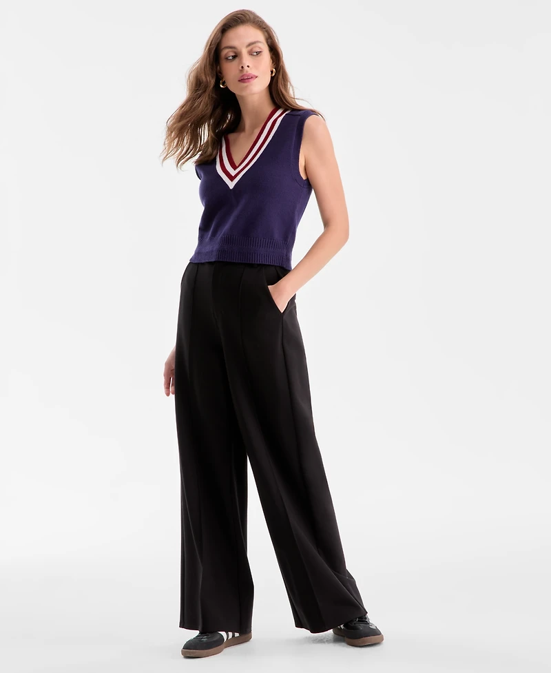 Bar Iii Women's Sleeveless V-Neck Sweater Vest, Exclusively at Macy's