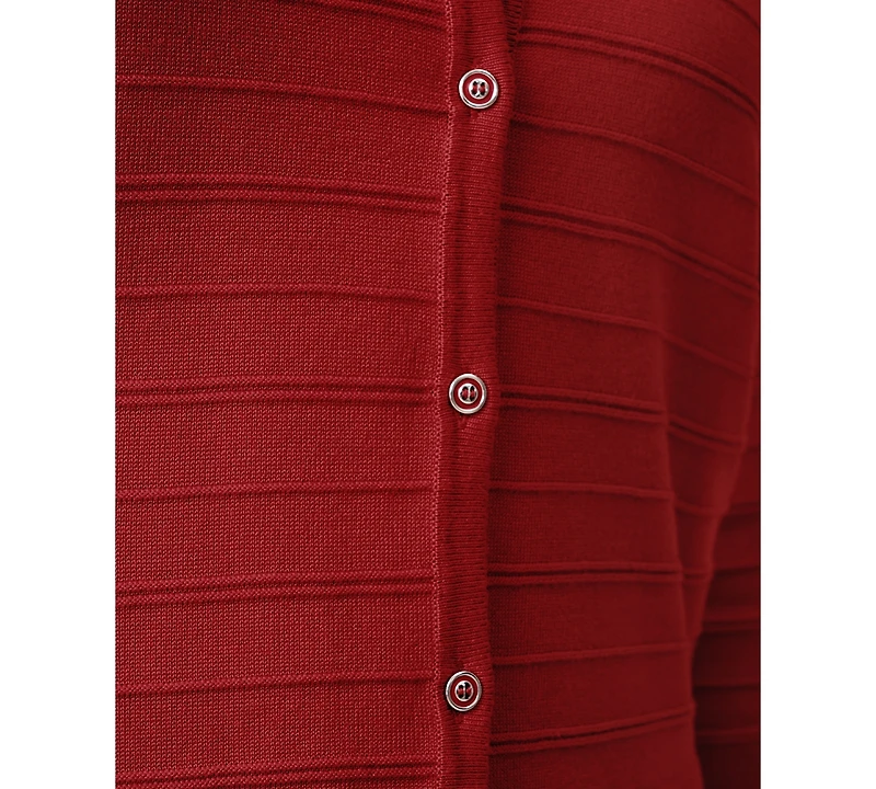 Melissa Paige Plus Size Textured Stripe Cardigan Sweater