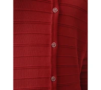 Melissa Paige Plus Size Textured Stripe Cardigan Sweater