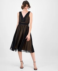Connected Women's Chiffon Ruched-Waist Dress
