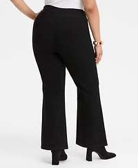 I.n.c. International Concepts Plus High-Rise Pull-On Flared Jeans, Macy's Exclusive
