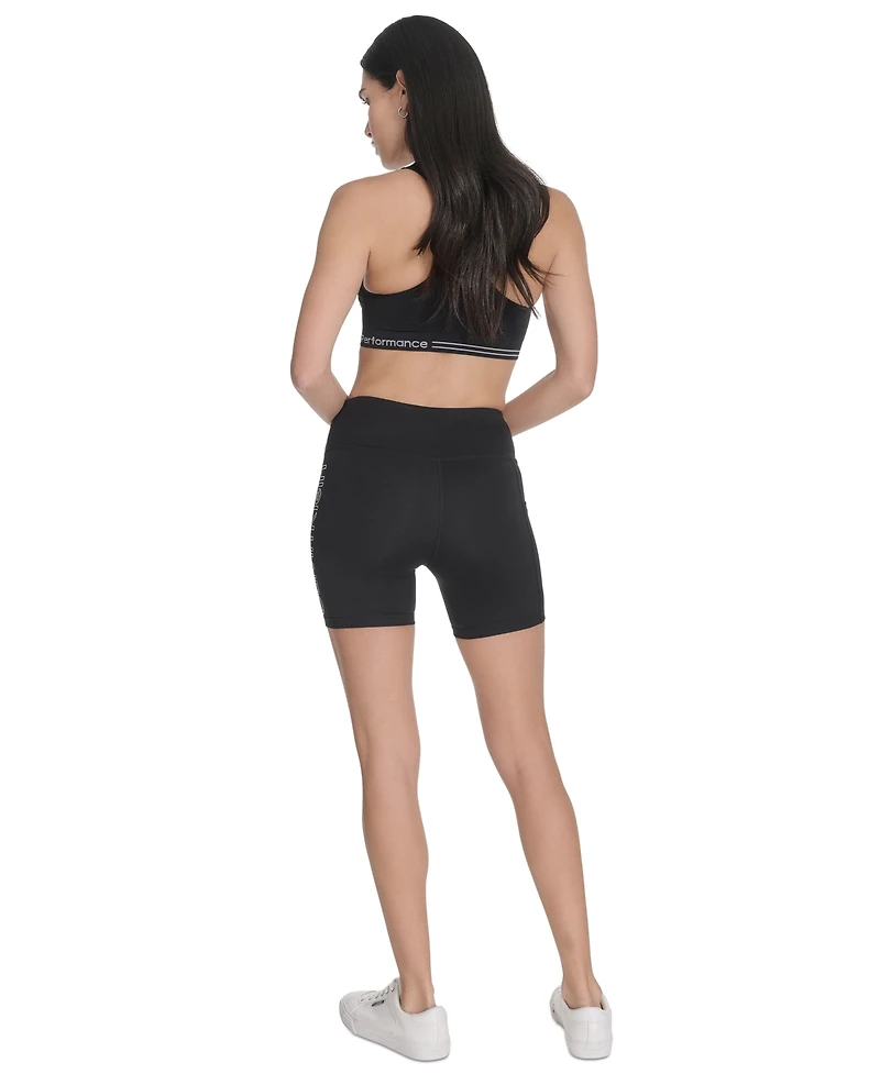 Calvin Klein Women's Outline Logo High-Rise Bike Shorts