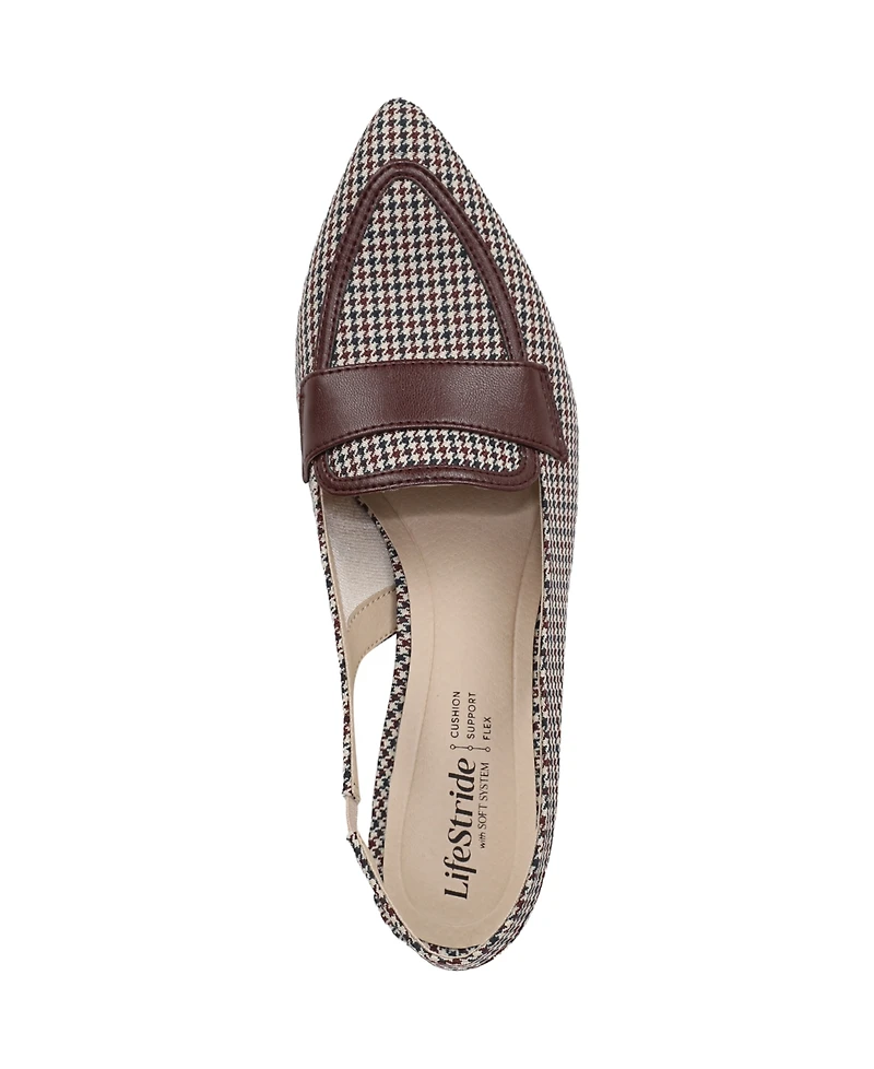 LifeStride Women's Angel Pointed Toe Block Heel Slingback Pumps