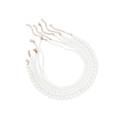 Sohi Women's Silver Snowball Multi-Layered Necklace