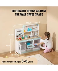 Slickblue 24 Piece Kids Kitchen Playset Pretend Cooking Toy with Pots Pans and Utensils