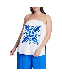 Eloquii Women's Embroidered Column Top