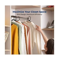 SereneLife 20 Pcs. Plastic Hangers - Non-Slip, Sturdy, and Heavy Duty Coat Set with 360° Swivel Hook for Clothes (Black)