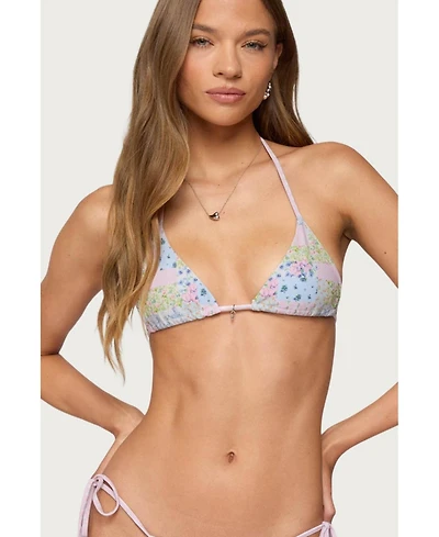 Edikted Women's Patchwork Triangle Bikini Top