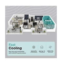 SereneLife Portable Air Conditioner & Heater - 8000 Btu (Ashrae) Compact A/C Unit with Cooling, Heating, and Wi-Fi Function (White)