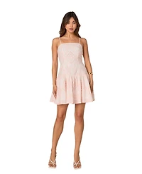 endless rose Women's Eyelet Drop Waist Mini Dress